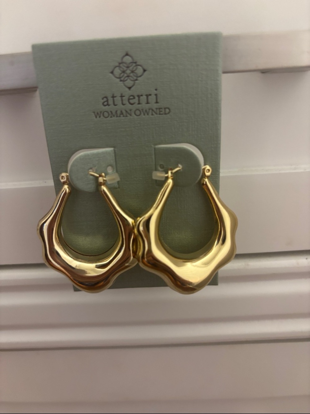 Atterri Gold Sculpted Hoop Earrings
